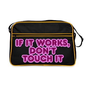 Wenn Es Funktioniert Spruch - Retro Tasche - Schwarz/Gold - Vorne