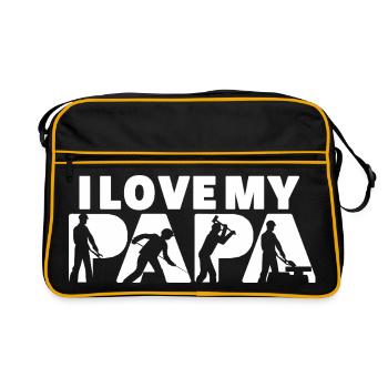 Steel Worker Ironworker Metal Construction Design - Retro Bag - black/gold - Front