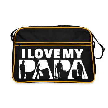 Papa Recyclable Collector Waste Management Art - Retro Bag - black/gold - Front