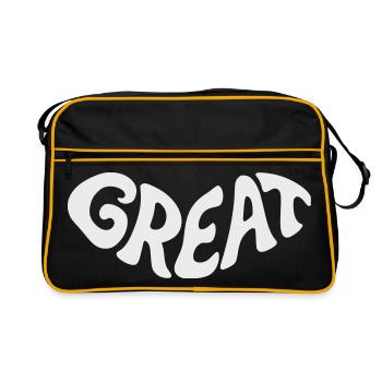 Great, Great Bubbel Word Design - Retro Bag - black/gold - Front