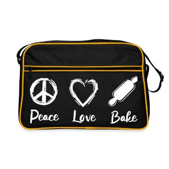 Peace Love Bake - Sac Retro - noir/or - Devant