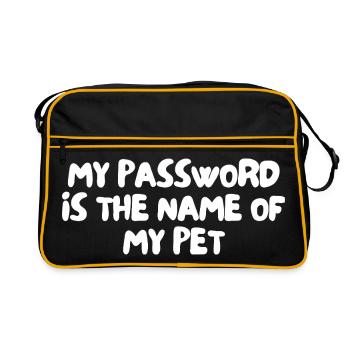 Mon mot de passe est le nom de mon animal de compagnie - Sac Retro - noir/or - Devant