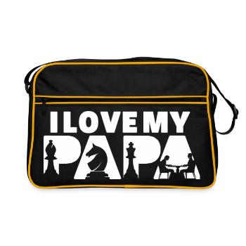 Funny Chess Player Life Pie Chart - Retro Bag - black/gold - Front