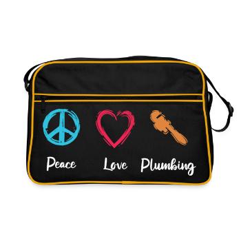 Peace Love Plumbing - Retro Bag - black/gold - Front