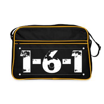 1 6 1 Number Number Grunge Typography Graphic - Retro Bag - black/gold - Front