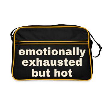 Emotionally Exhausted But Hot - Retro Bag - black/gold - Front