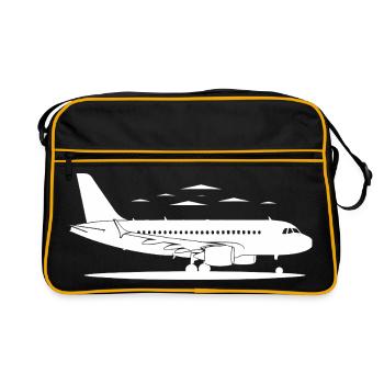 Airplane Sketch - Retro Bag - black/gold - Front