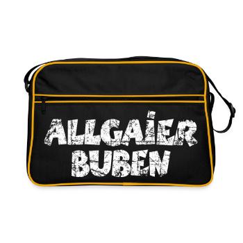 Allgaier Buben aus dem Allgäu (Vintage/Weiß) - Retro Tasche - Schwarz/Gold - Vorne