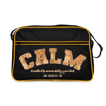 CALME soyez patient comme l’a ordonné votre seigneur - Sac Retro - noir/or - Devant