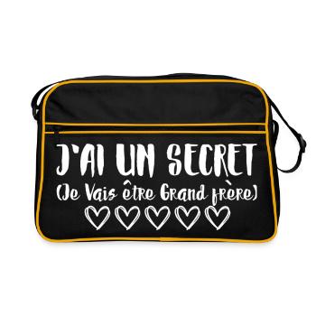 J’ai un secret, Je vais être grand frère - Sac Retro - noir/or - Devant
