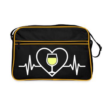Vin Blanc Cœur - Sac Retro - noir/or - Devant
