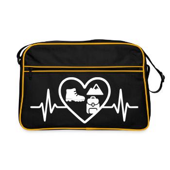 Hiking Heart Shoes Mountain Backpack - Retro Bag - black/gold - Front