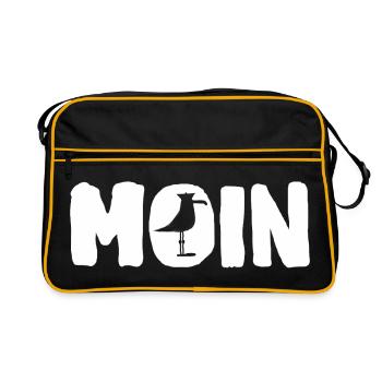Moin avec la mouette - Sac Retro - noir/or - Devant