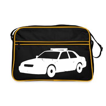 Silhouette vectorielle d'une voiture de police américaine - Sac Retro - noir/or - Devant