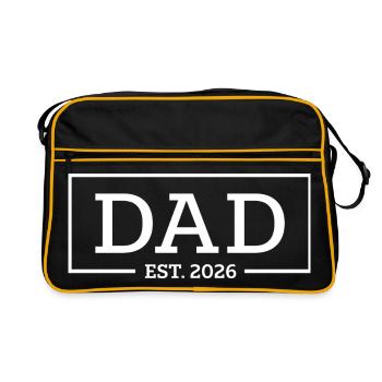 Papa est. 2026 – Geschenk für neuen Vater - Retro Tasche - Schwarz/Gold - Vorne