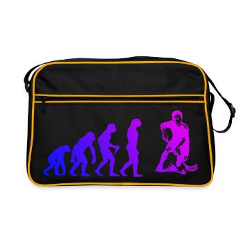 Attention floorball fans, simple statement - Retro Bag - black/gold - Front