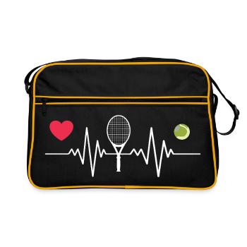 Le tennis est mon battement de cœur - Sac Retro - noir/or - Devant