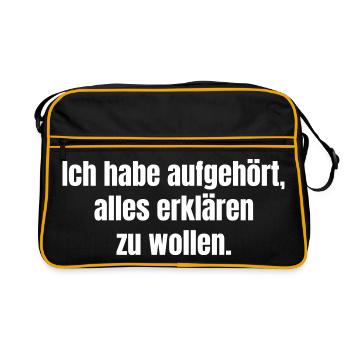 J’ai arrêté d’essayer d’expliquer tout. - Sac Retro - noir/or - Devant
