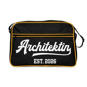 Architektin 2026 Architektur Studium Abschluss - Retro Tasche - Schwarz/Gold - Vorne