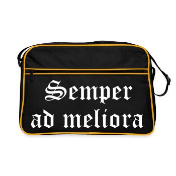 Semper Ad Meliora in Gothic Ink - Retro Bag - black/gold - Front
