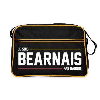 Je Suis Bearnais Pas Basque T-Shirt Cadeau Humour - Sac Retro - noir/or - Devant