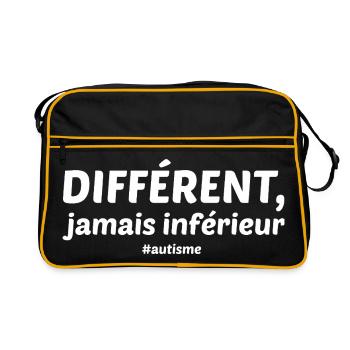 Différent jamais inférieur autisme - Sac Retro - noir/or - Devant
