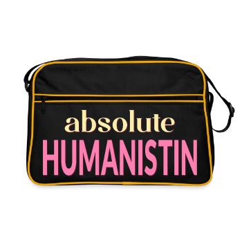Humanismus Menschlichkeit - Retro Tasche - Schwarz/Gold - Vorne