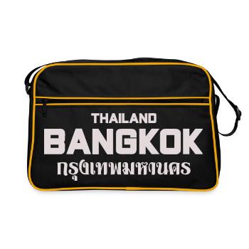 Paysage urbain majuscule de Bangkok - Sac Retro - noir/or - Devant