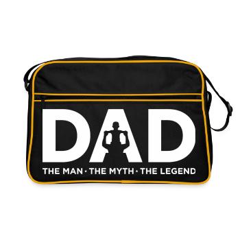 Papa-Symbol: Fettes Silhouetten-Emblem - Retro Tasche - Schwarz/Gold - Vorne