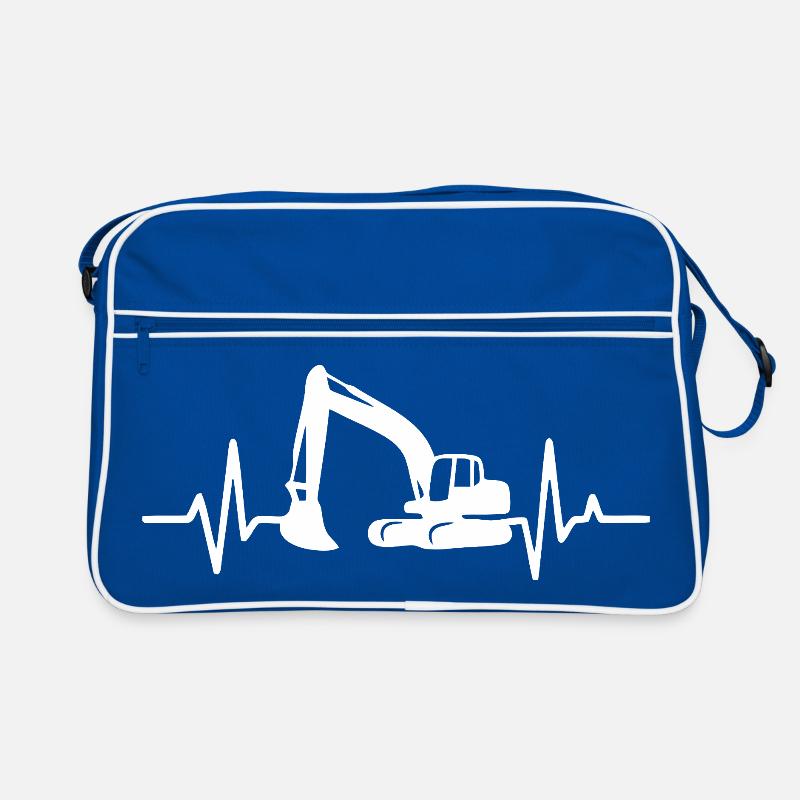 Excavatrice de construction Silhouette Design Sac Retro