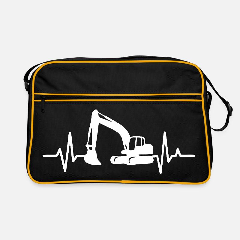 Construction Excavator Silhouette Design Retro Bag