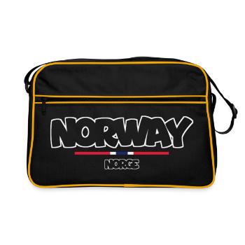 Norvège - Norvège - Norvège - Drapeau - Scandinavie - Sac Retro - noir/or - Devant