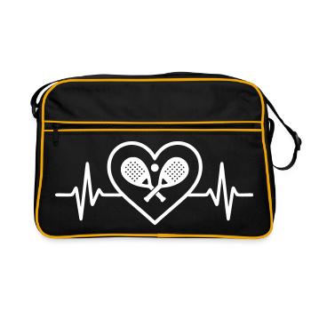 Padel Heart Sport Crossed Rackets - Retro Bag - black/gold - Front