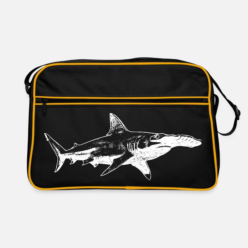 Midnight hammerhead Shark Silhouette Retro Bag