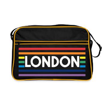 LONDON Urbaner Regenbogen - Retro Tasche - Schwarz/Gold - Vorne