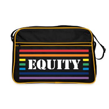 Fairness Rainbow Lettering - Retro Tasche - Schwarz/Gold - Vorne