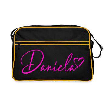 Daniela Signature Neon Pink - Retro Bag - black/gold - Front