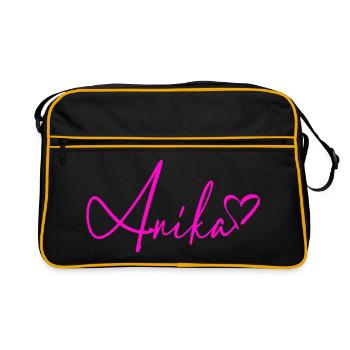Anika Signature Neon Pink - Retro Bag - black/gold - Front