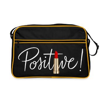 Positive lipstick design minimal chic - Sac Retro - noir/or - Devant