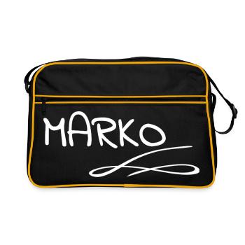 Name: Marko - Retro Bag - black/gold - Front