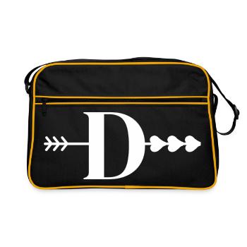 Lettre d flèche cœur - Sac Retro - noir/or - Devant