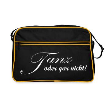 Tanz oder gar nicht - Tänzer Design - Retro Tasche - Schwarz/Gold - Vorne
