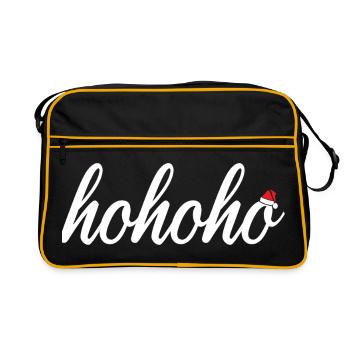 hohoho avec bonnet de Noel - Sac Retro - noir/or - Devant