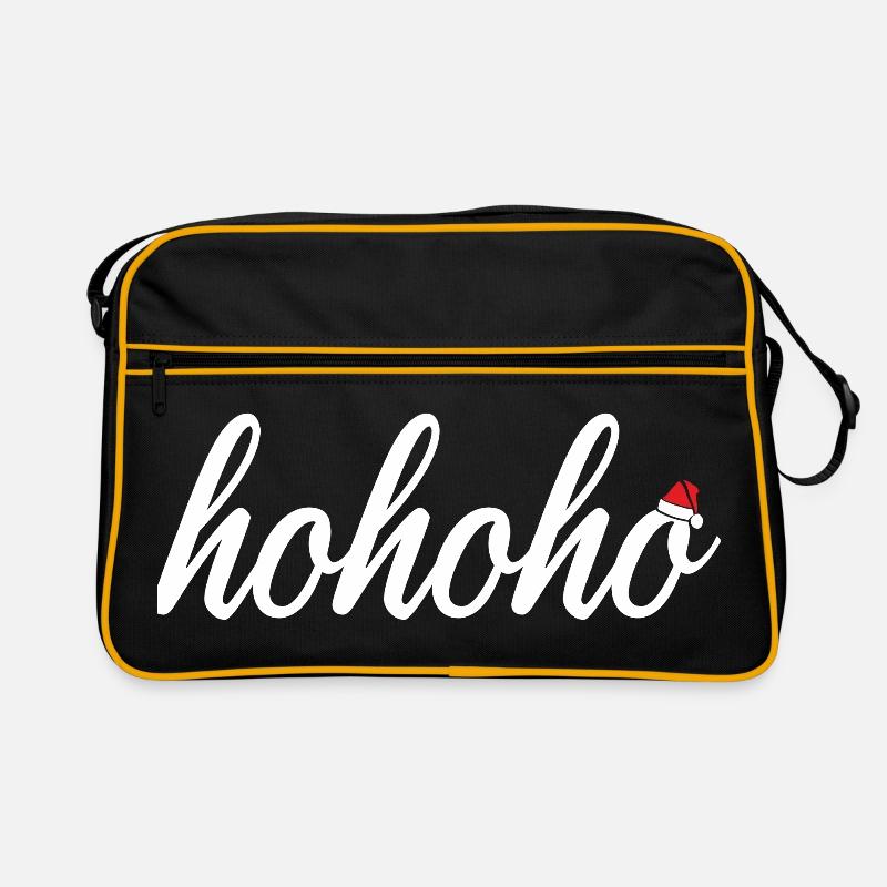 hohoho with Santa's hat - Retro Bag - black/gold