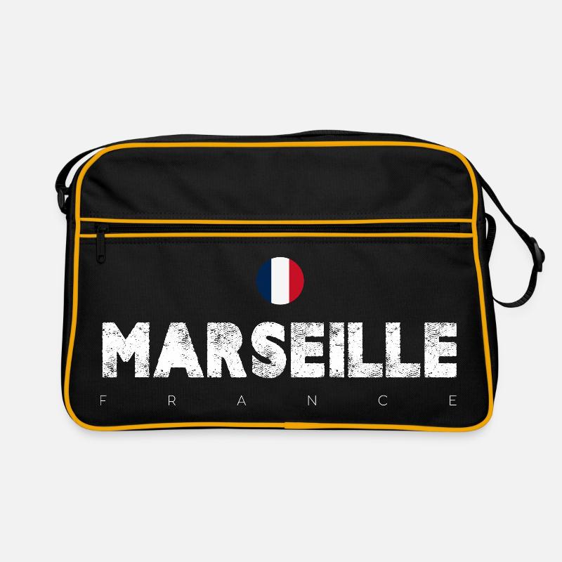 Marseille Frankreich Vintage Distressed Typografie Retro Tasche