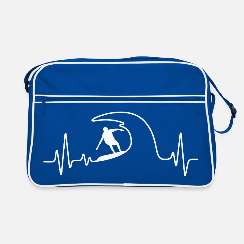 Conception de battement de cœur de vague de surf Sac Retro