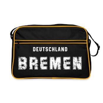 Horizon de la ville de Brême sur T-shirt - Sac Retro - noir/or - Devant