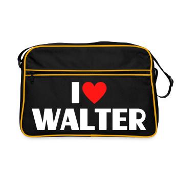 J'adore Walter Red Heart, fan du nom romantique - Sac Retro - noir/or - Devant