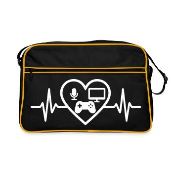 Streaming Gamer Heart Micro Screen Controller - Retro Bag - black/gold - Front