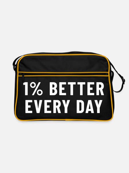 1 % mieux chaque jour - Sac Retro - noir/or - Devant